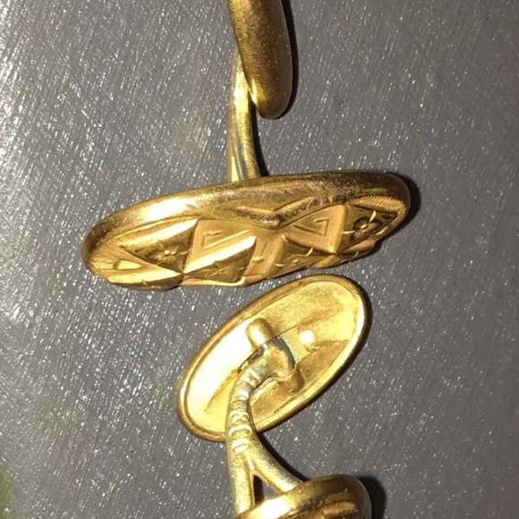 Gold HA & CO Victorian Ornate CUFFLINKS - wow! - Picture 8 of 14